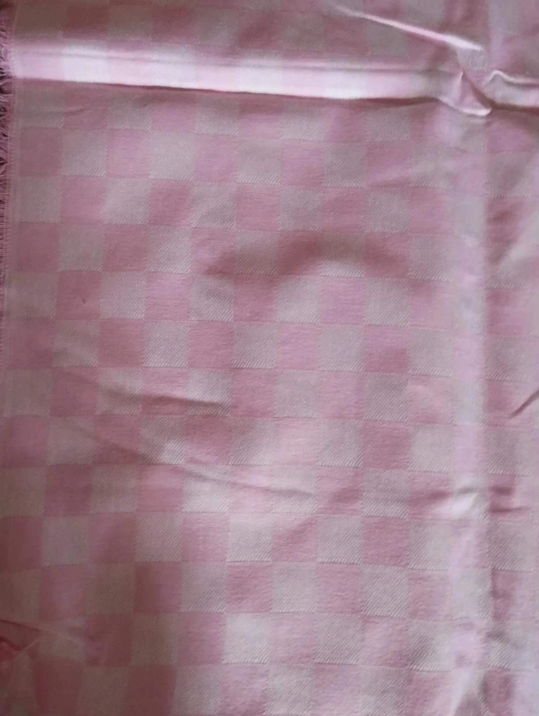 Large piece of pink vichy fabric – photo 5